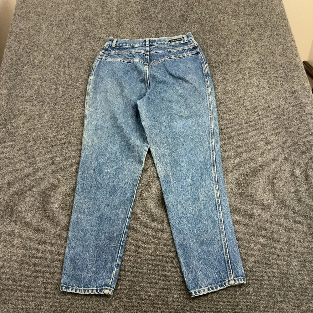 Vintage Calvin Klein Jeans Womens 13 Blue Cotton High Rise Tapered Mom 90s Retro